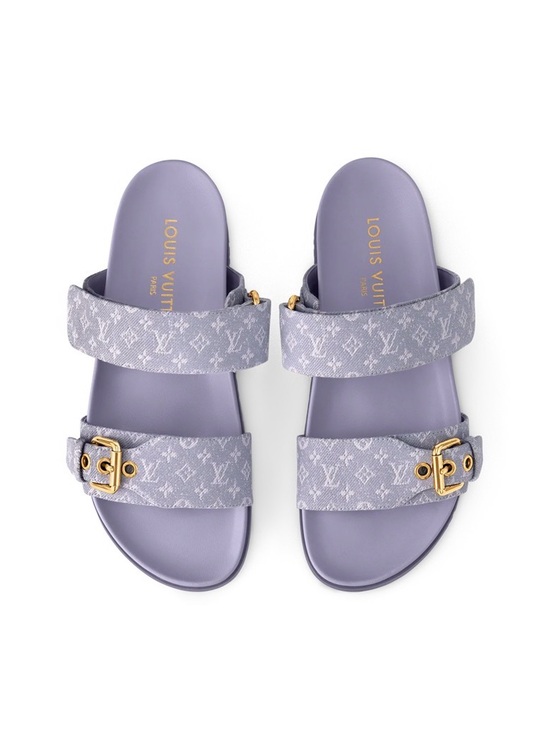 Louis Vuitton Shoes - Louis Vuitton Lilac Monogram Double-Strap Slide Sandals